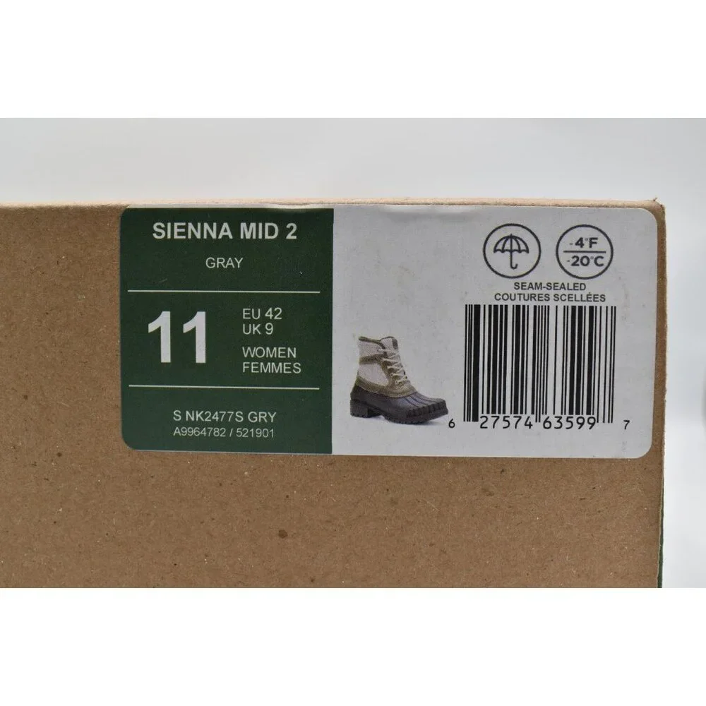 Kamik‎ Womens Size 11 Sienna Mid 2 Gray Waterproof Duck Boots Shoes
